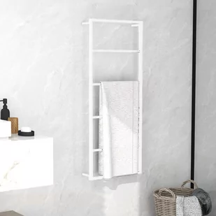Lumarko Stojak na ręcznik, biały, 45x10x115 cm, stalowy - Wieszaki łazienkowe - miniaturka - grafika 1