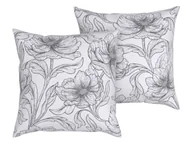 Poszewki na poduszki - LIVARNO home Poszewki na poduszki z bawełny renforcé, 2 sztuki, 40 x 40 cm (Biały/szary) - miniaturka - grafika 1