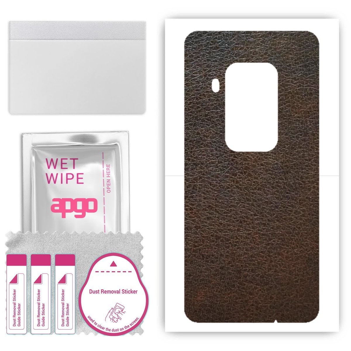 Folia naklejka skórka strukturalna na TYŁ do Motorola One Zoom - Skóra Brązowa - apgo SKINS