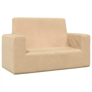 Lumarko 2-os. sofa dla dzieci, kremowa, miękki plusz - Sofy i kanapy - miniaturka - grafika 3