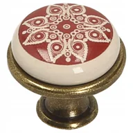 Meble modułowe i akcesoria - Gałka meblowa Gamet GP19 złoty porcelana dekor 13 - miniaturka - grafika 1