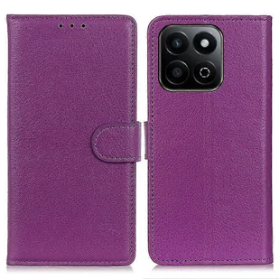 Dla Honor 200 Smart 5G / Play 60 Plus 5G Portfel Etui Skóra PU Pokrowiec na telefon Tekstura Litchi - Fioletowy Wielobarwny Purple - Portfele - miniaturka - grafika 1