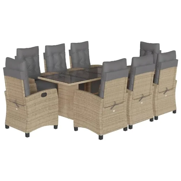 Zestaw mebli ogrodowych rattan PE 190x80x74 beżowy
