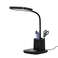 Lampy stojące - Czarna lampa biurkowa LED z pojemnikiem K-BL1301 CZARNY z serii TOLA - miniaturka - grafika 1