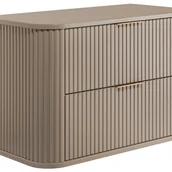 Szafki łazienkowe - Szafka łazienkowa GLAMOUR 80 cm KASZMIROWA wisząca ryflowana 2 szuflady SOFT CLOSE + 2 kolory uchwytów - miniaturka - grafika 1