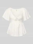 Koszulki i topy damskie - T-shirt o kroju slim fit z głębokim dekoltem w serek model 'SMILLA' - miniaturka - grafika 1