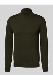 Sweter z wywijanym kołnierzem i detalem z logo - Blend - Swetry męskie - miniaturka - grafika 1