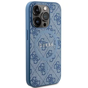 Etui Guess GUHMP15XG4GFRB Apple iPhone 15 Pro Max hardcase 4G Collection Leather Metal Logo MagSafe niebieski/blue - Etui i futerały do telefonów - miniaturka - grafika 5