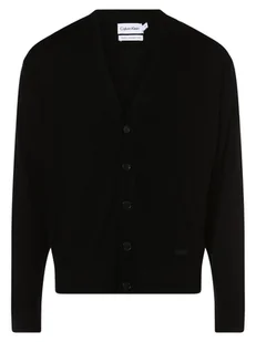 Calvin Klein - Kardigan męski, czarny - Swetry męskie - miniaturka - grafika 1