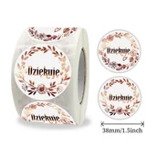 Scrapbooking - Naklejki Ozdobne Okrągłe 3,8 Cm Dziękuję 10 Szt. - miniaturka - grafika 1