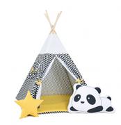 Namioty i tipi dla dzieci - SowkaDesign Namiot tipi dla dzieci, bawełna, okienko, panda, kultowy promyk - miniaturka - grafika 1