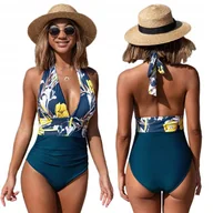 Stroje kąpielowe - STRÓJ KĄPIELOWY JEDNOCZĘŚCIOWY W KWIATY L 40 - miniaturka - grafika 1