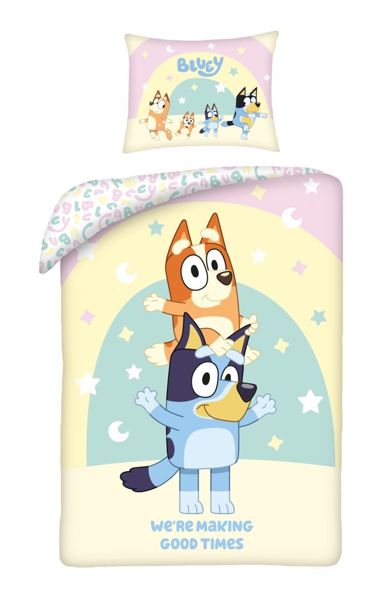 Pościel dziecięca Bluey 140 x 200 cm Halantex 100% bawełna Bingo pieski
