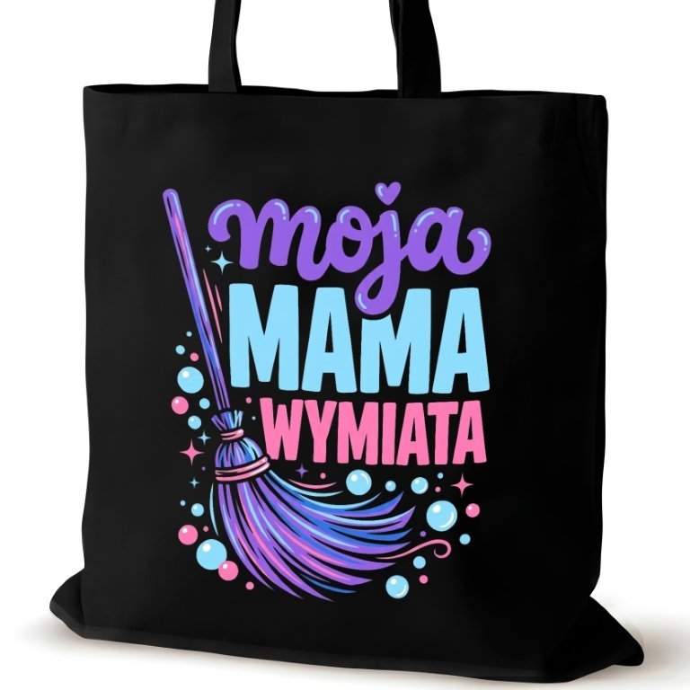 Torba bawełniana dla MAMY czarna na ramię przyjaciółki walentynki