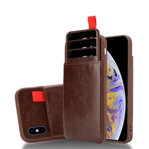Etui ochronne Cadorabo do Apple iPhone XS MAX w kolorze brązowym etui na telefon komórkowy etui TPU wysuwane kieszenie na karty - Etui i futerały do telefonów - miniaturka - grafika 1