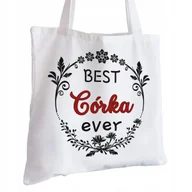 Torby i wózki na zakupy - Torba Bawełniana biała dla Córki Na Prezent ekologiczna Trwały Nadruk - miniaturka - grafika 1