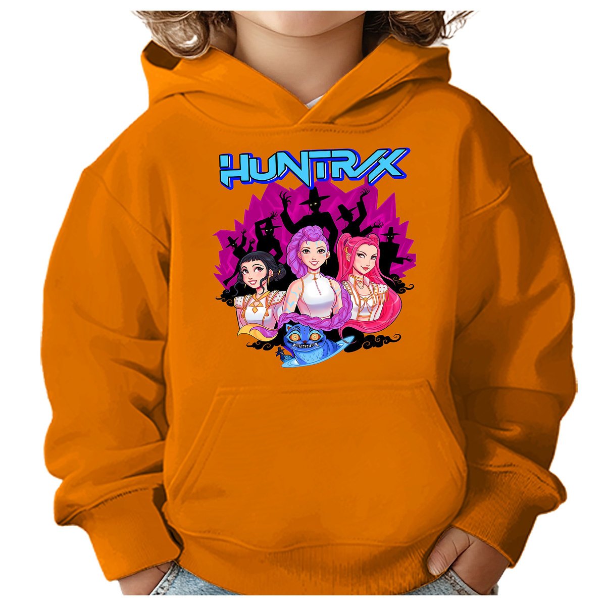 BLUZA DZIECIĘCA KPOP DEMON HUNTERS HUNTRIX 122-128 Z KAPTUREM BAWEŁNIANA