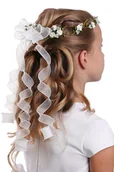 Ozdoby do włosów - Delikatny wianuszek komunijny z perełkami wianek komunia wianki komunijne WM48-18 - miniaturka - grafika 1