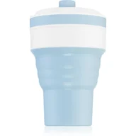 Butelki dla niemowląt - KidPro Collapsible Mug kubek ze słomką Blue 350 ml - miniaturka - grafika 1