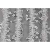 Ozdoby bożonarodzeniowe - Girlanda Noel gwiazdki biała Ø5,5 cm z aplikacją Ø12 cm, 2 m - miniaturka - grafika 1