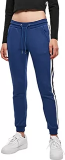 Spodnie damskie - Urban Classics Damskie Spodnie damskie spodnie z kontrastem college"u, Spaceniebieski/biały/czarny, L - grafika 1
