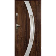 Drzwi zewnętrzne - Drzwi zewnętrzne IDALIA stopsol inox orzech 90 prawe RADEX - miniaturka - grafika 1