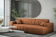 Narożniki - Sofa w kształt L NIMES narożnik tkanina Perfect Harmony pomarańczowy prawy - miniaturka - grafika 1