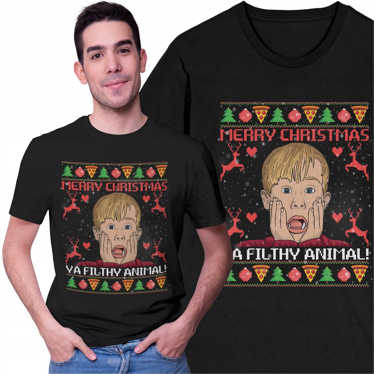Koszulka Świąteczna T-shirt na Święta Kevin Sam w Domu Film Klasyk