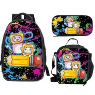 Plecaki - Plecak Lankybox Cartoon Printed Schoolbag Lunch Bag Plecak Primary School Stationery Piórnik Zestaw trzech. 03 Threepiece set - miniaturka - grafika 1