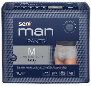SENI MAN PANTS M (medium) Jednorazowa bielizna chłonna/majtki chłonne, 10 szt. - >>> DARMOWA od 99zł <<<- - Pieluchy dla dorosłych - miniaturka - grafika 2