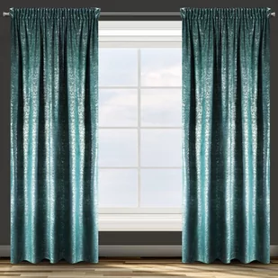 Zasłona Cypr welwetowa 140x270 Turkusowa Eurofirany - Zasłony - miniaturka - grafika 1