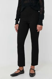 Patrizia Pepe spodnie damskie kolor czarny dopasowane high waist - Spodnie damskie - miniaturka - grafika 1