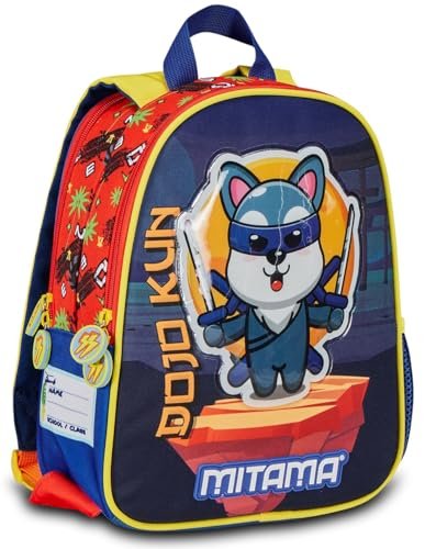 Mitama Spinny plecak do przedszkola, dwustronna z podwójną grafiką z boczną kieszenią na butelkę, wielokolorowy, dla dzieci, do szkoły i wypoczynku, Wielokolorowy, Taglia unica, Plecak przedszkolny
