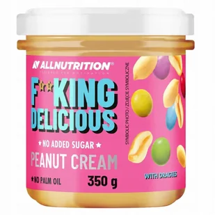 Allnutrition Fitking Peanut Cream 350G Masło Orzechowe Z Drażami Bez Cukru - Słodkie kremy i masła - miniaturka - grafika 1