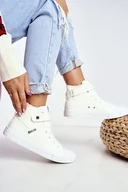 Moda i Uroda OUTLET - Damskie Wysokie Trampki Big Star FF274579 Białe-38 - miniaturka - grafika 1