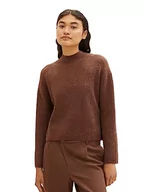 Swetry damskie - TOM TAILOR Denim Sweter damski, 32516 – palony brązowy (Coffee Brown), XL - miniaturka - grafika 1