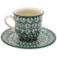 Filiżanki - Filiżanka Do Herbaty Kawy 180 Ml Ze Spodkiem - Ceramika Artystyczna Bolesławiec - miniaturka - grafika 1