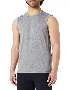 Champion Męska sportowa koszulka bez rękawów C-Sport Quick Dry Micromesh Metaliczne logo S/L, Czarny Melanż, S - Koszulki sportowe męskie - miniaturka - grafika 1
