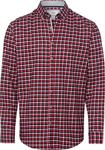BRAX Męska koszula w stylu Daniel C Light Flanell Check w kratkę, koszula flanelowa z kołnierzem button-down, Burned RED, 3XL - Koszule męskie - miniaturka - grafika 1