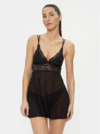 Piżamy damskie - Hunkemöller Koszula nocna Beatriz 169282 Czarny Feminine Fit - miniaturka - grafika 1
