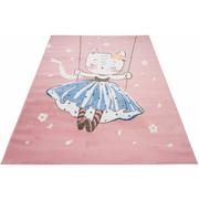 Dywany - Różowy nowoczesny dywan z kotem Jomi 7X - miniaturka - grafika 1
