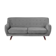 Sofy i kanapy - Beliani Sofa trzyosobowa welur szara BODO - miniaturka - grafika 1