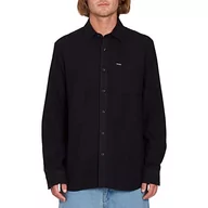 Koszule męskie - Volcom Męska koszula Caden Solid L/S z guzikami, Czarny, S - miniaturka - grafika 1
