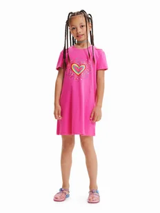 Desigual Sukienka codzienna 23SGVK09 Różowy Regular Fit - Sukienki i spódniczki dla dziewczynek - miniaturka - grafika 1