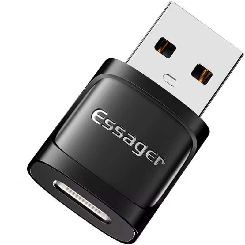 Adapter Essager OTG USB 3.0 USB-A męski do USB-C żeński czarny