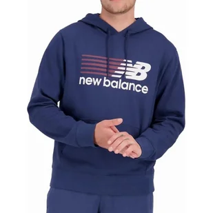 Bluza na co dzień męska NEW BALANCE ciepła z kapturem - Bluzy sportowe męskie - miniaturka - grafika 1