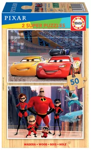G3 Puzzle 2x50 Auta/Iniemamocni drewniane) Nowa - Puzzle - miniaturka - grafika 1