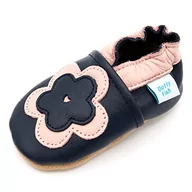 Buty dla dziewczynek - Dotty Fish Dziewczęta miękkie skórzane buty dziecięce - Dziewczyny Buty dziecięce, Granatowy & Różowy Fiołek Kwiat, 6-12 månader - miniaturka - grafika 1