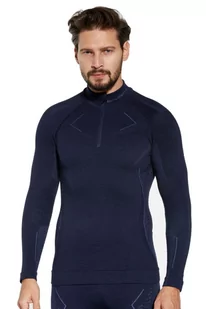 Bluza termoaktywna męska Brubeck Extreme Merino LS16100 granatowy - Bluzy sportowe męskie - miniaturka - grafika 1