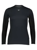Koszulki sportowe damskie - Mizuno Koszulka funkcyjna "Mideight Crew" w kolorze czarnym - miniaturka - grafika 1